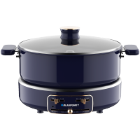 蓝宝(BLAUPUNKT)自动升降电火锅家用分体式多功能料理锅蒸煮一体电热锅BP-H1(蓝色标配+煎考盘+七圆盘)