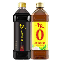千禾 调味品组合装(头道原香特级生抽1L+0添加糯米料酒1L)