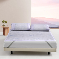 水星家纺夏夜栀兰印花冰丝席三件套-K03 130810规格:180cm×200cm(枕套:48×74cm*2)