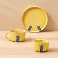北鼎CT1013A1 Canvas系列猫爪陶瓷餐具(三件套) 小鹅黄