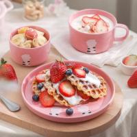 北鼎CT1013A4 Canvas系列猫爪陶瓷餐具(三件套) 猪猪粉