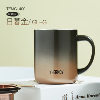 膳魔师 马克杯不锈钢把手保温杯 TEMC-400[镀钛茶漏]日暮金400ml