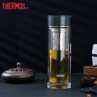 膳魔师双层茶水分离玻璃杯 TCGE-400 蓝色 400ml
