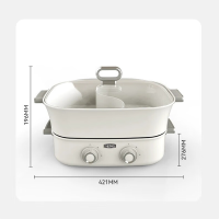 膳魔师 家用分体式鸳鸯锅电火锅 6.5L 白色 EHA-4351A-W