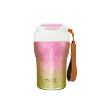 太可焕彩·吸管咖啡杯TQCK-T380彩虹粉380ml