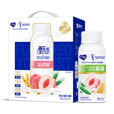 蒙牛 纯甄白桃燕麦青稞口味风味酸牛奶200g*10瓶(jtyh)