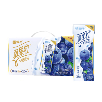 蒙牛 真果粒牛奶饮品 蓝莓果粒250g*12盒(ty)