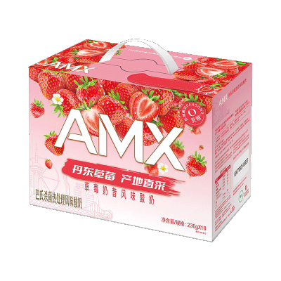 伊利 安慕希AMX丹东草莓奶昔风味酸奶230g10瓶箱