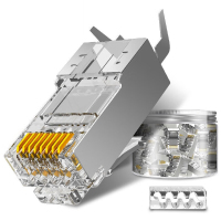 润达讯 RDX-SJT07P 七类网络镀金水晶头 透明 10个/盒