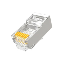 润达讯 RDX-SJT06-P 超六类镀金水晶头 透明 100个/盒