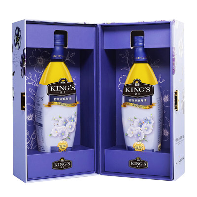 金龙鱼 KING'S 食用油 特级初榨 亚麻籽油750ml*2支装