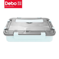 德铂 迪亚斯便携饭盒五格1.4L大容量不锈钢餐盘 绿色