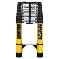 润达讯 RDX-LT44D 铝合金伸缩梯子 加长加宽加厚靠件 4.4M 配近电预警器 1把 黄色