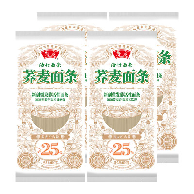 鲁花六艺活性荞麦面条(25%)600g*4包