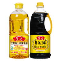 鲁花5S压榨一级花生油1L+鲁花自然鲜酱香酱油1L