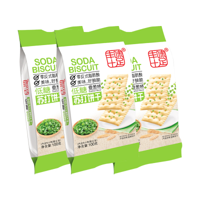 丰味十足苏打饼100g*3(香葱味)香葱早餐零食小吃休闲食品单独包装