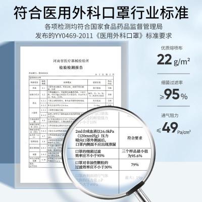 袋鼠医生(DR.ROOS)一次性医用外科口罩透气防护成人黑色独立包装50支