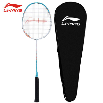 李宁(LI-NING)羽毛球拍AXFORCE9单拍超轻专业初学羽拍单拍AYPS079-1碳铝(穿线)白蓝