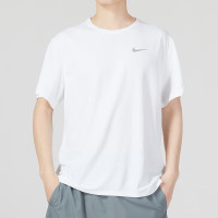 耐克(NIKE)T恤男士 23夏季新款运动衣服训练速干篮球衣圆领半袖白色透气短袖