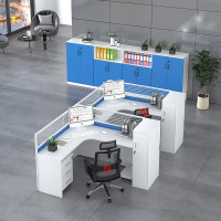 臻远职员办公桌椅组合员工桌现代简约电脑桌屏风卡座可F型2人位 A款2人位