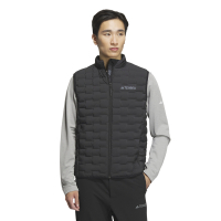 阿迪达斯(adidas)纯色Logo标识立领户外运动羽绒马甲男款黑色IT8695