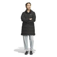 阿迪达斯(adidas)连帽中长款保暖运动羽绒服女款黑色IL8938