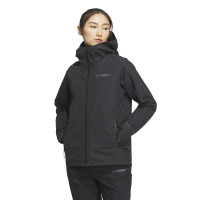 阿迪达斯(adidas)Logo标识户外防水三合一运动软壳内胆夹克女款黑色IL9007
