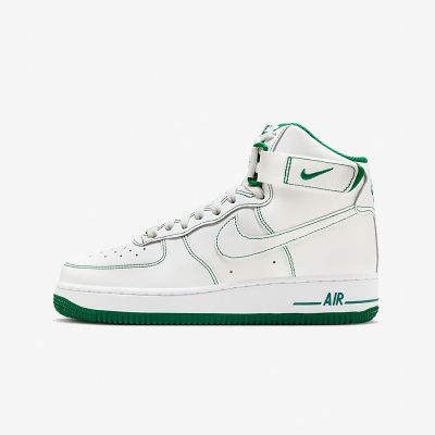 耐克NIKE Air Force AF1白绿空军一号经典女子高帮板鞋DV1138-101