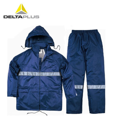代尔塔(DELTAPLUS)407004反光条PVC劳保分体雨衣藏青色L码1套1套