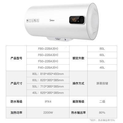 美的(Midea)F80-22BA3电热水器80L(台)