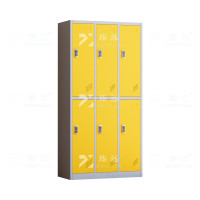 臻远ZY-GYGC-101 彩色员工更衣柜感应锁存包柜浴室换衣柜健身房多储物柜 六白框