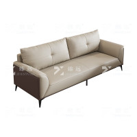 臻远ZY4031240 简约办公沙发商务会客洽谈沙发 牛皮三人位