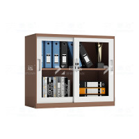 臻远ZY-WJGC-56 移文件柜档案柜套色矮柜落地书柜 760玻璃移咖白