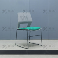 臻远ZY-7510 简约培训椅办公会议椅电脑椅靠背椅 灰背绿垫