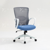 臻远ZY-7721办公椅网椅电脑椅转椅学习椅职员椅 白框蓝垫