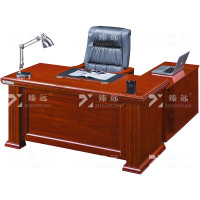 臻远ZY051108油漆家具老板桌大班台办公桌主管经理桌含副柜 1.8米