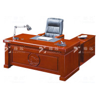 臻远ZY051114油漆家具老板桌大班台办公桌主管经理桌含副柜 1.8米