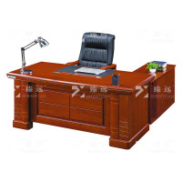 臻远ZY051119油漆家具老板桌大班台办公桌主管经理桌含副柜 1.8米