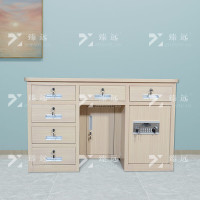 臻远BXZ-01钢制保险桌可投币收银财务桌1.2m白木纹六斗电子锁