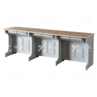 臻远ZY4012412隐藏式翻转电脑桌培训桌办公桌B款三人位