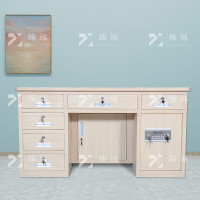臻远BXZ-15钢制保险桌可投币收银财务桌1.4m白木纹六斗电子锁