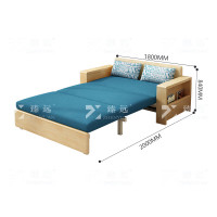 臻远 ZY4031142沙发床1.8米宽多功能实木折叠沙发床