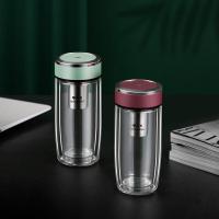 万象 双层玻璃杯 V195L黑色350ML