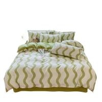 纺语柔 F1084 四件套 床上套件 (计价单位:套) 绿条纹