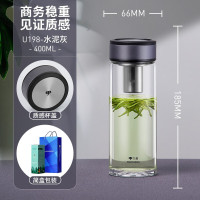 万象 单层玻璃杯 U198水泥灰400ML