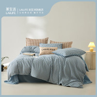 莱生活A类全棉水洗棉套件卡其色200*230cm适用1.5/1.8米宽床
