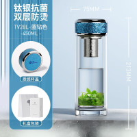 万象 钛银双层玻璃杯 TV28L蓝钻色450ML