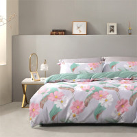 水星家纺全棉时尚印花四件套纯棉四件套DH幸福格桑200cm×230cm/套