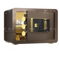 臻远ZY-NW-BXGS-08全钢实心保险柜办公防盗保险箱 高25cm咖色指纹款