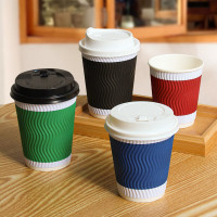 千里谷 KLG-YCXZB01 一次性咖啡杯带盖 250ML 一次性杯 100.00 个/箱 (计价单位:箱) 蓝/红/
